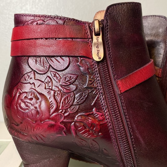 L’Artiste by Spring Step Beauti Zip Booties Leather Shoes Plum Sz 39 (US 8.5) - Picture 9 of 15